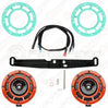 Hella Genuine Supertone Red Horn PAIR w/PSR Coloured Covers, Harness & Bracket