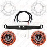Hella Genuine Supertone Red Horn PAIR w/PSR Coloured Covers, Harness & Bracket