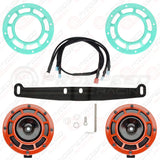 Hella Genuine Supertone Red Horn PAIR w/PSR Coloured Covers, Harness & Bracket