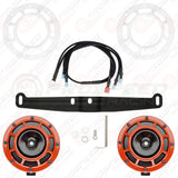 Hella Genuine Supertone Red Horn PAIR w/PSR Coloured Covers, Harness & Bracket