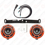 Hella Genuine Supertone Red Horn PAIR w/PSR Coloured Covers, Harness & Bracket