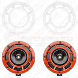 Hella Genuine Supertone Red Horn PAIR w/PSR Coloured Covers, Harness & Bracket