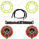 Hella Genuine Supertone Red Horn PAIR w/PSR Coloured Covers, Harness & Bracket
