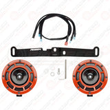 Hella Genuine Supertone Red Horn PAIR w/PSR Coloured Covers, Harness & Bracket