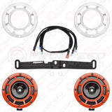 Hella Genuine Supertone Red Horn PAIR w/PSR Coloured Covers, Harness & Bracket