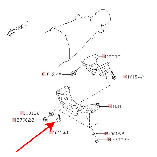 Subaru Genuine OEM Crossmember Flange Bolt
