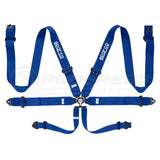 Sparco FIA Approved 6 Point Harness - 3" Shoulder Straps, Steel Hardware