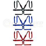 Sparco FIA Approved 6 Point Harness - 3" to 2" HANS Shoulder Straps, Steel Hardware 04818RH1