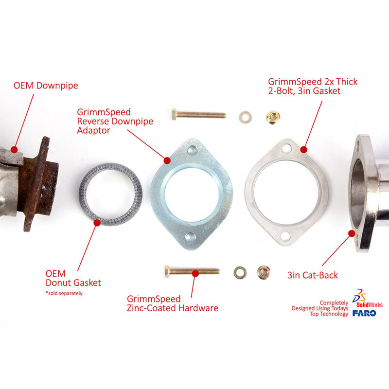 Grimmspeed OEM Down Pipe to 3" Cat Back Exhaust Adaptor