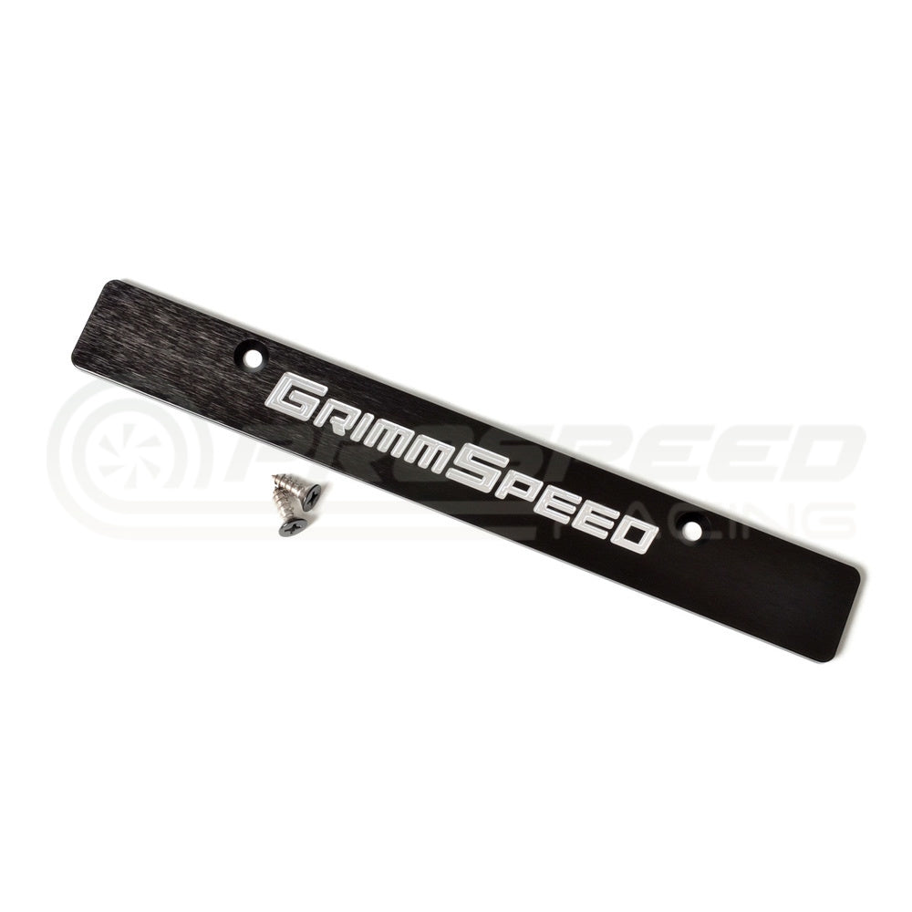 Grimmspeed License Plate Delete Black/Silver - Subaru WRX & STI 06-14 094079 | Pro Speed Racing