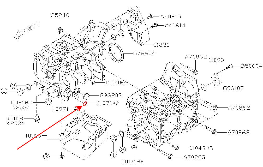 Subaru Genuine OEM Cylinder Block Oil Pump Seal - EJ20/EJ25