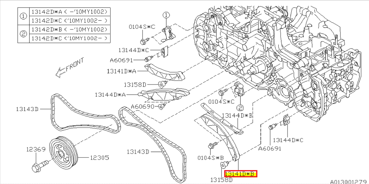 Subaru Genuine Lever Complete Chain Tensioner