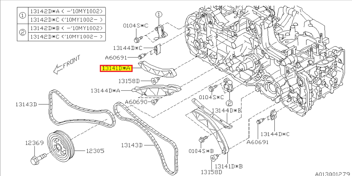 Subaru Genuine Lever Complete Chain Tensioner