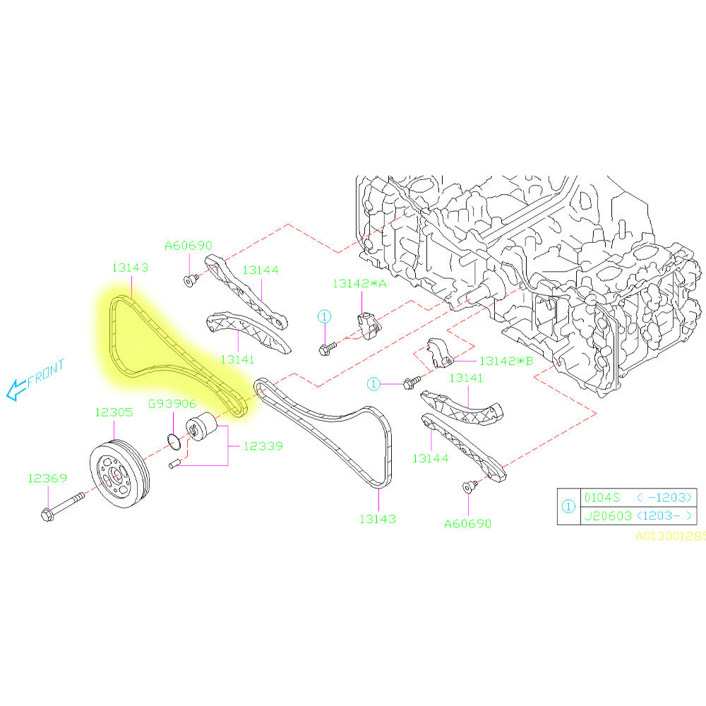 Subaru Genuine Timing Chain SINGLE - Subaru WRX 15-21/BRZ 12-21/Toyota 86 12-21 (FA20)