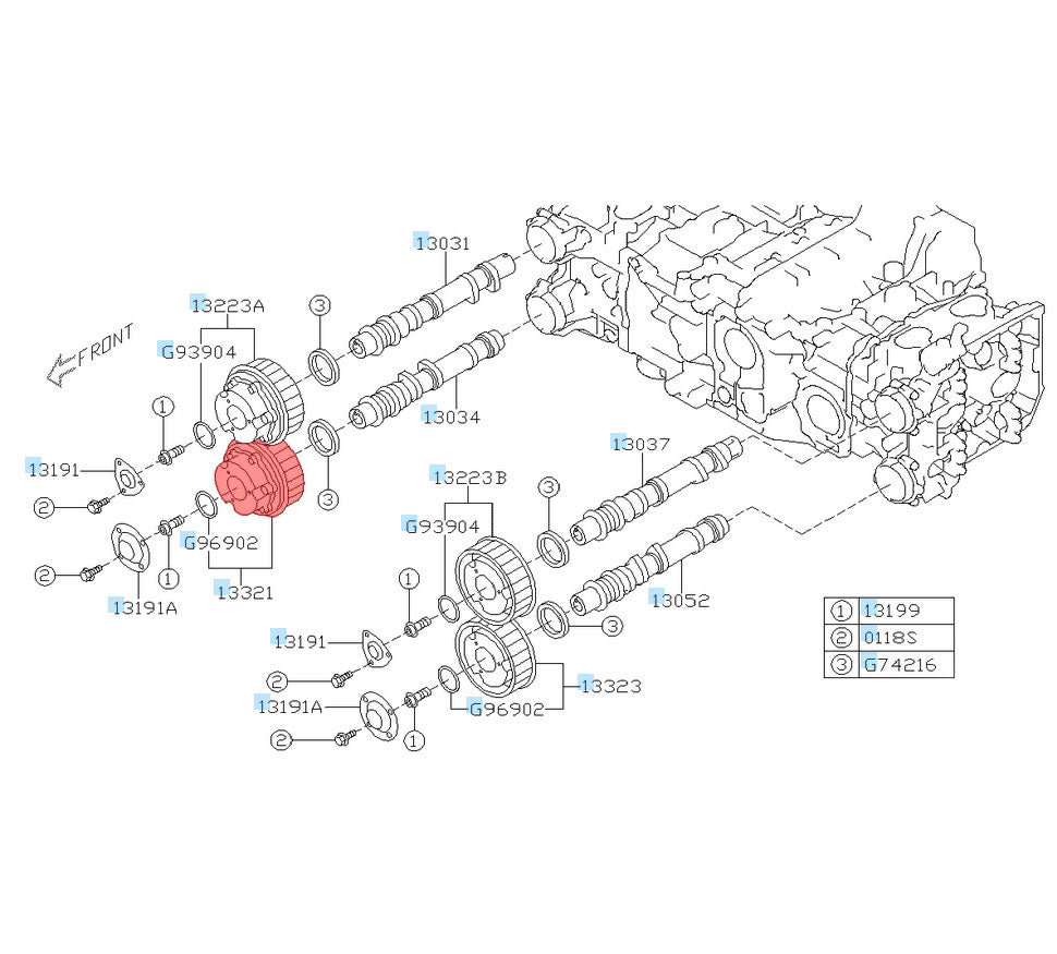 Subaru Genuine OEM AVCS Cam Gear Sprocket RIGHT EXHAUST