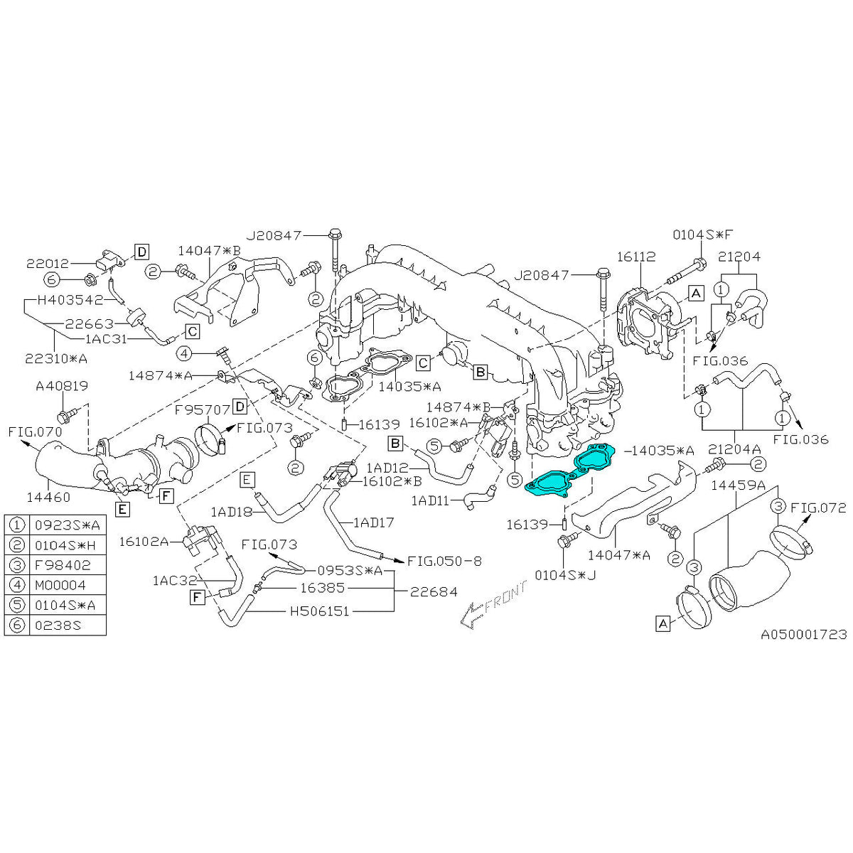 Genuine Subaru Intake Manifold Gaskets 14035AA421 – Impreza STi WRX UK Imports 1998-2008