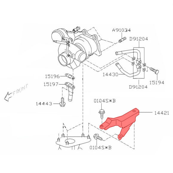 Subaru Genuine OEM Turbocharger Rear Bracket