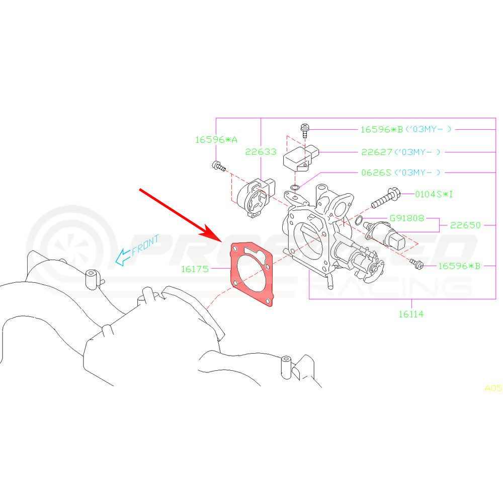 Subaru Genuine OEM Throttle Body Gasket