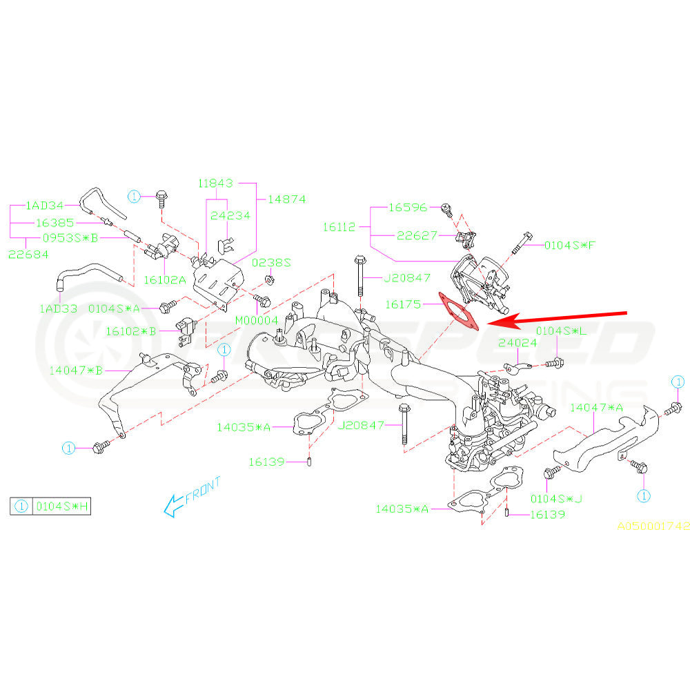Subaru Genuine OEM Throttle Body Gasket