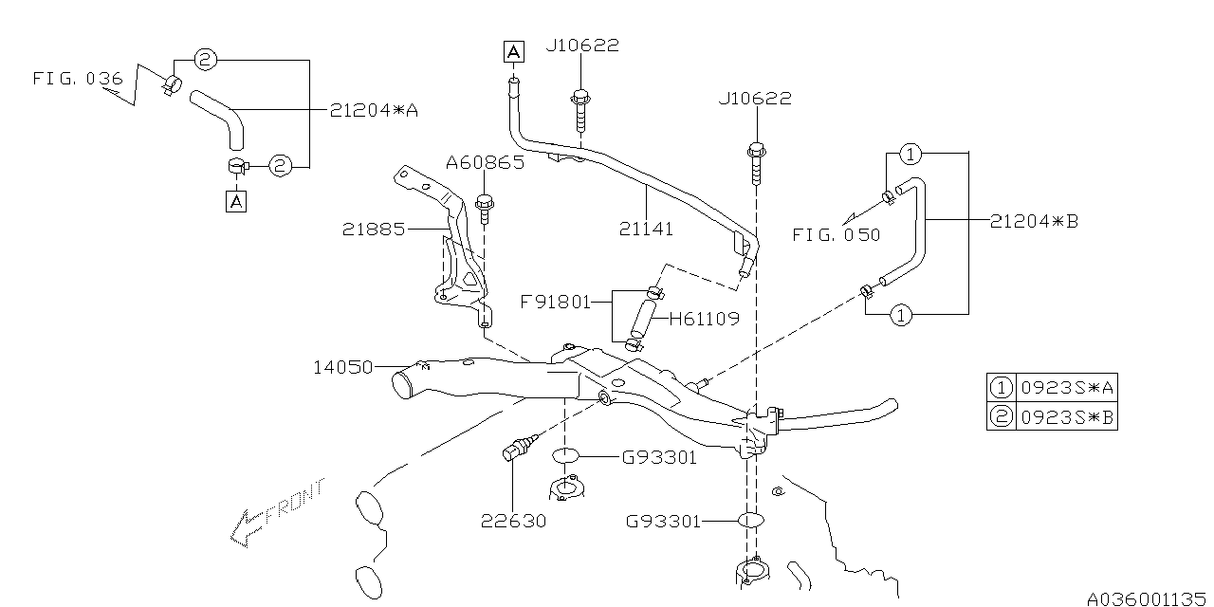 Subaru Genuine Pre Heater Hose Assembly