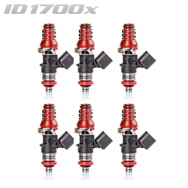 Injector Dynamics ID1750-XDS 48mm Injectors Set of 6 w/11mm Red Adaptor Top, 14mm Lower O-Ring 1750.48.11.14.6