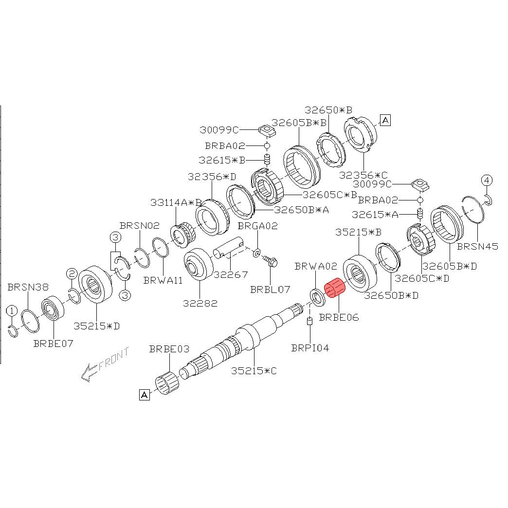 Subaru Genuine OEM Needle Roller Bearing