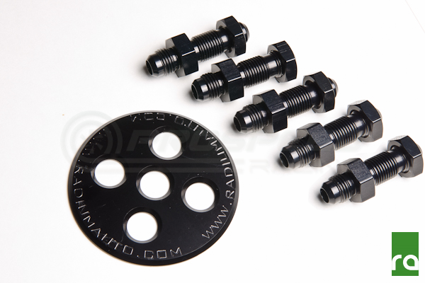 Radium Fuel Surge Tank 6AN Bulkhead Plate w/ Fittings and Nuts 20-0128-01 | Pro Speed Racing