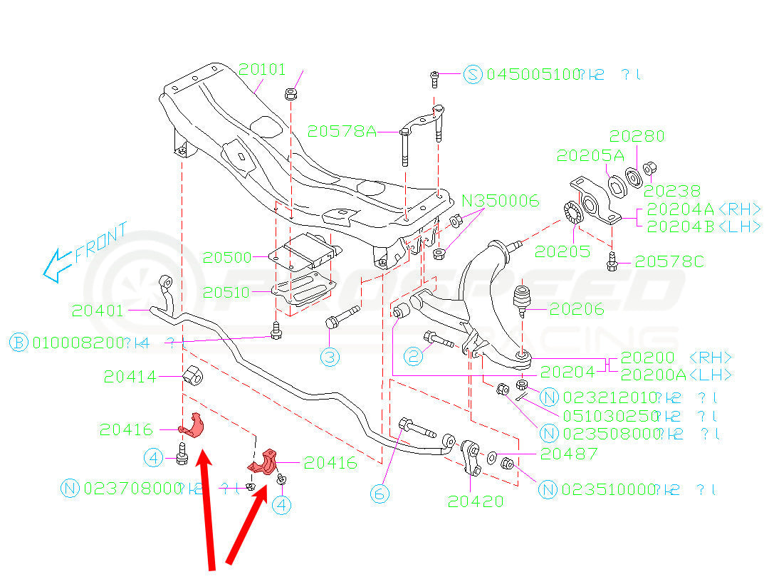 Subaru Genuine OEM Front Swaybar Saddle Bracket