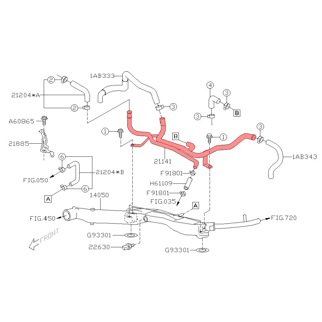 Subaru Genuine OEM Engine Coolant Pipe