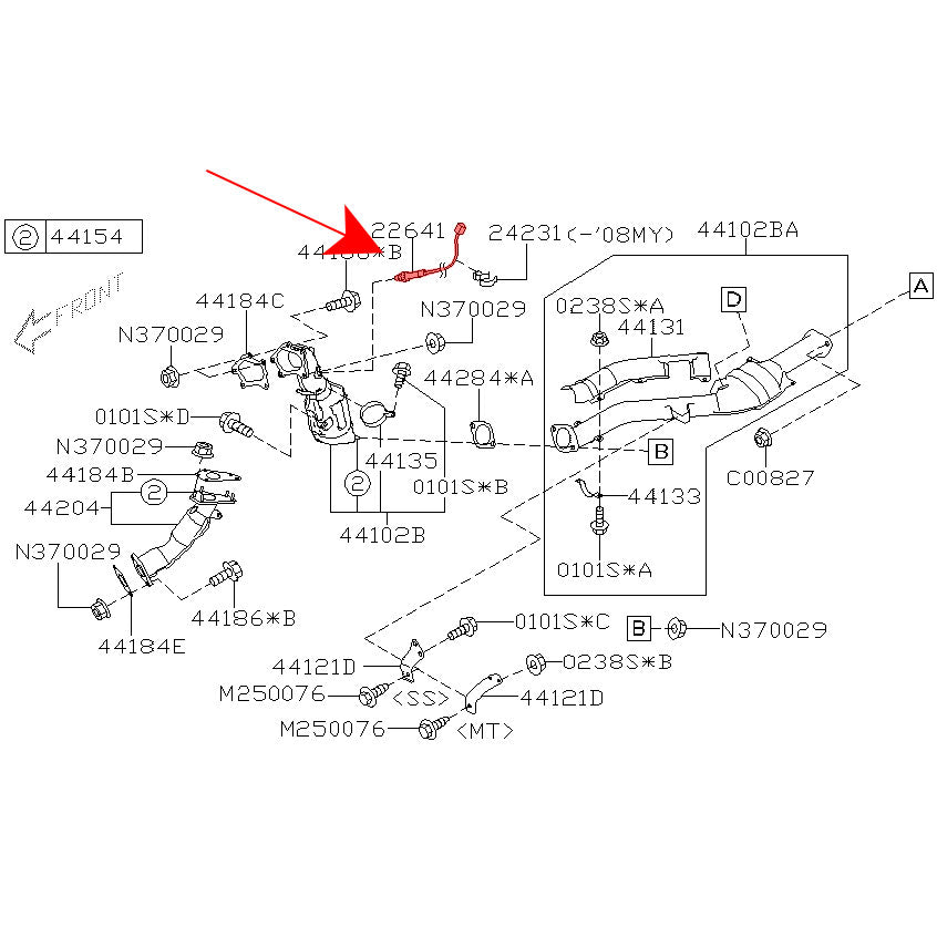 Subaru Genuine OEM Oxygen Sensor - Pre-Cat