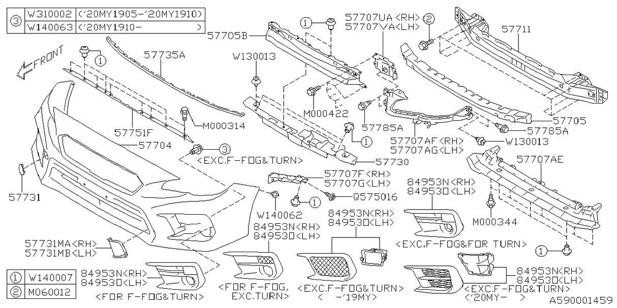 Subaru 2-Piece D7 Fender Clip SINGLE