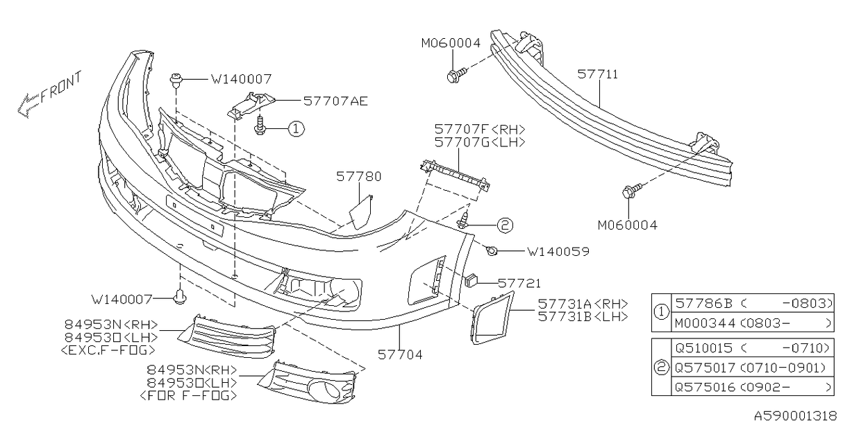 Subaru Genuine Front Bumper Holder