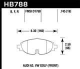 DBA T2 Slotted Front/Rear Rotors w/Hawk Performance HPS 5.0 Pads - Audi A3 8V/VW Golf GTI Mk7-7.5