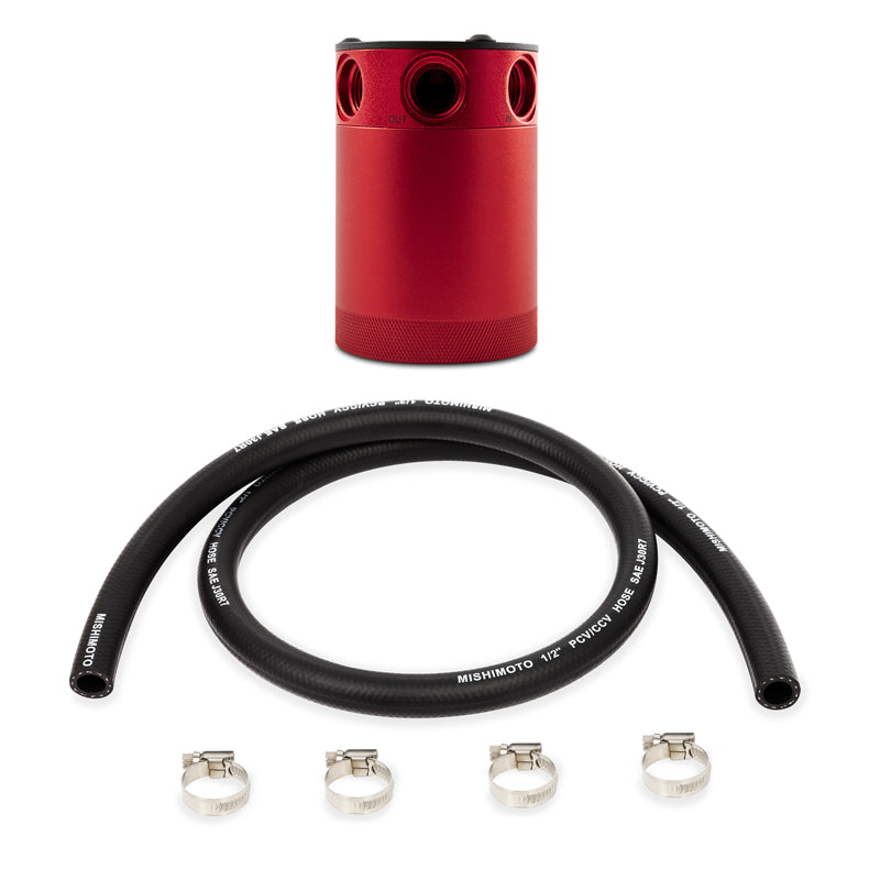Mishimoto Universal Compact Baffled Oil Catch Can Kit - 3-Port