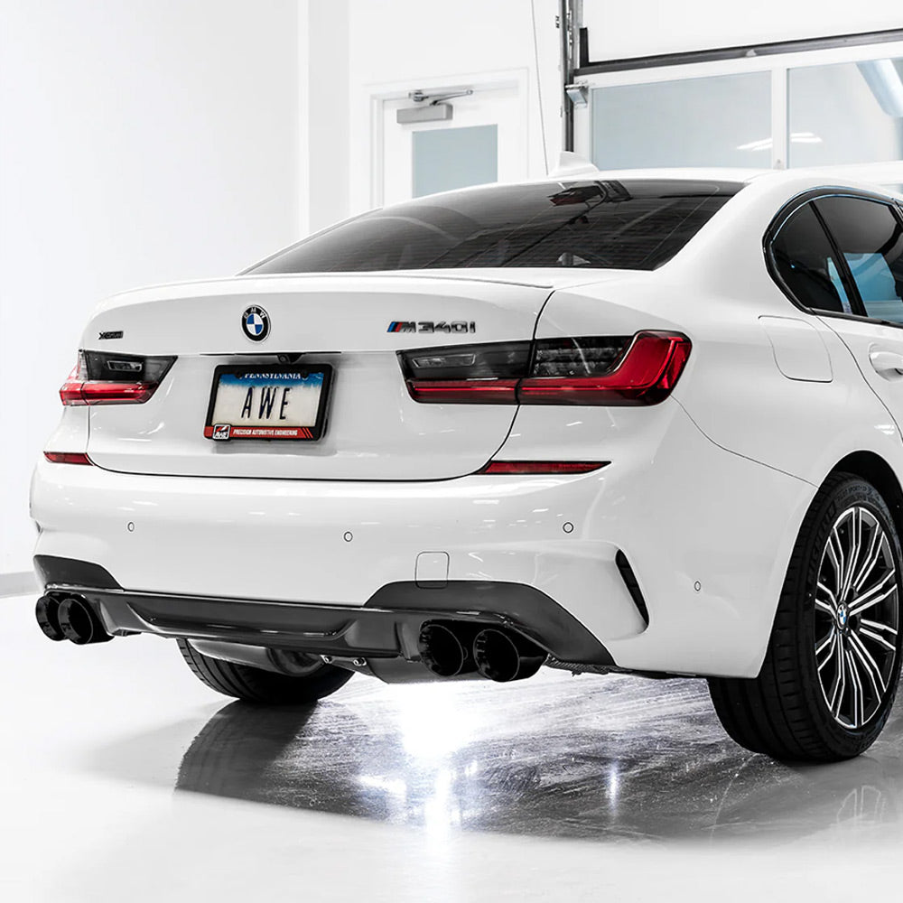 AWE Tuning Resonated Touring Edition Exhaust - Quad Diamond Black Tips