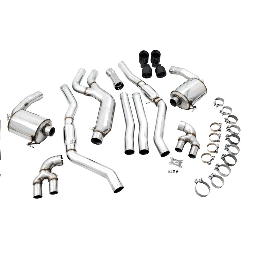 AWE Tuning Resonated Touring Edition Exhaust - Quad Diamond Black Tips