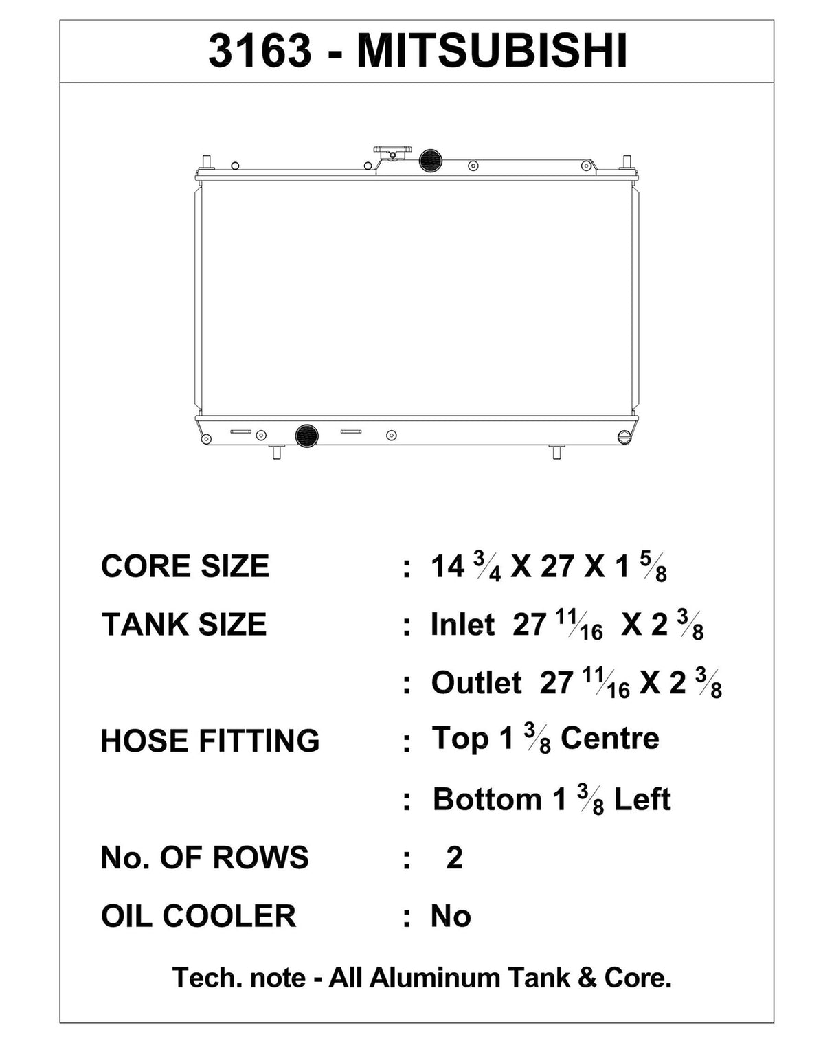 CSF Racing 2-Row 42mm Race Spec Aluminium Radiator
