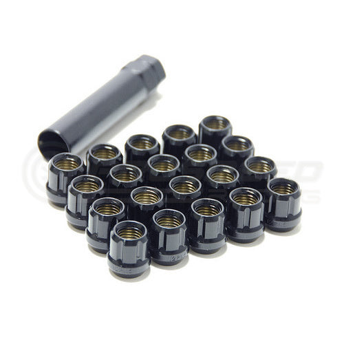 24 Shallow Slimline Open-Ended Wheel Nuts – M12 X 1.25 For Subaru Impreza WRX STI