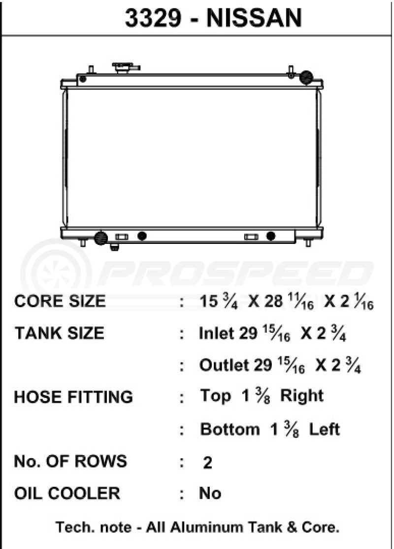 CSF Racing 2-Row 52mm Race Spec Aluminium Radiator