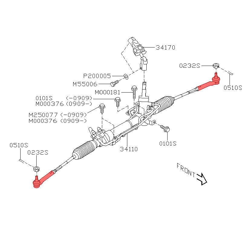 Subaru 34161SA001 Kit Montaggio Asta Di Collegamento Originale OEM - 1 Confezione