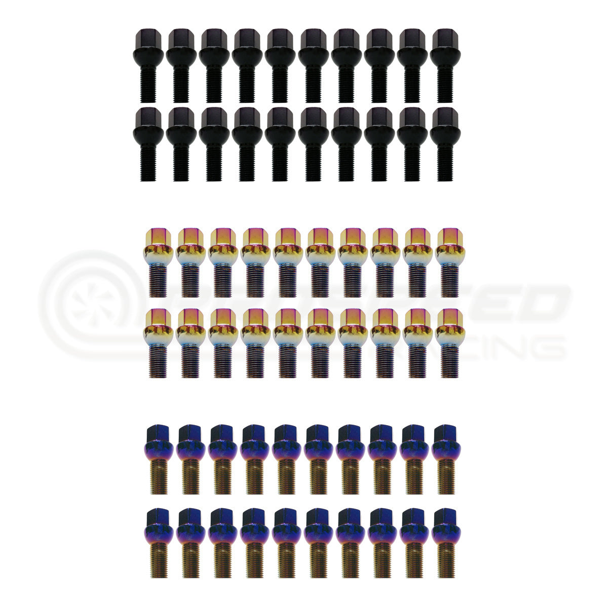 Mevius Lug Bolts Set of 20 - M14x1.5, 14mm Ball Head, 27mm Length