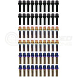Mevius Lug Bolts Set of 20 - M12x1.5, 14mm Ball Head, 50mm Length
