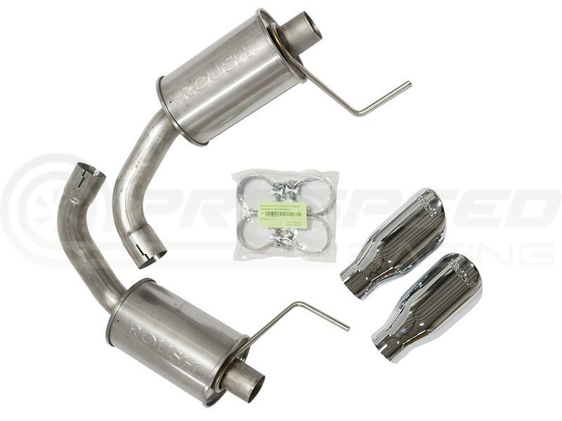 Roush Axle Back Exhaust w/Round Polished Tips - Mustang GT FM 15-17 421834 | Pro Speed Racing