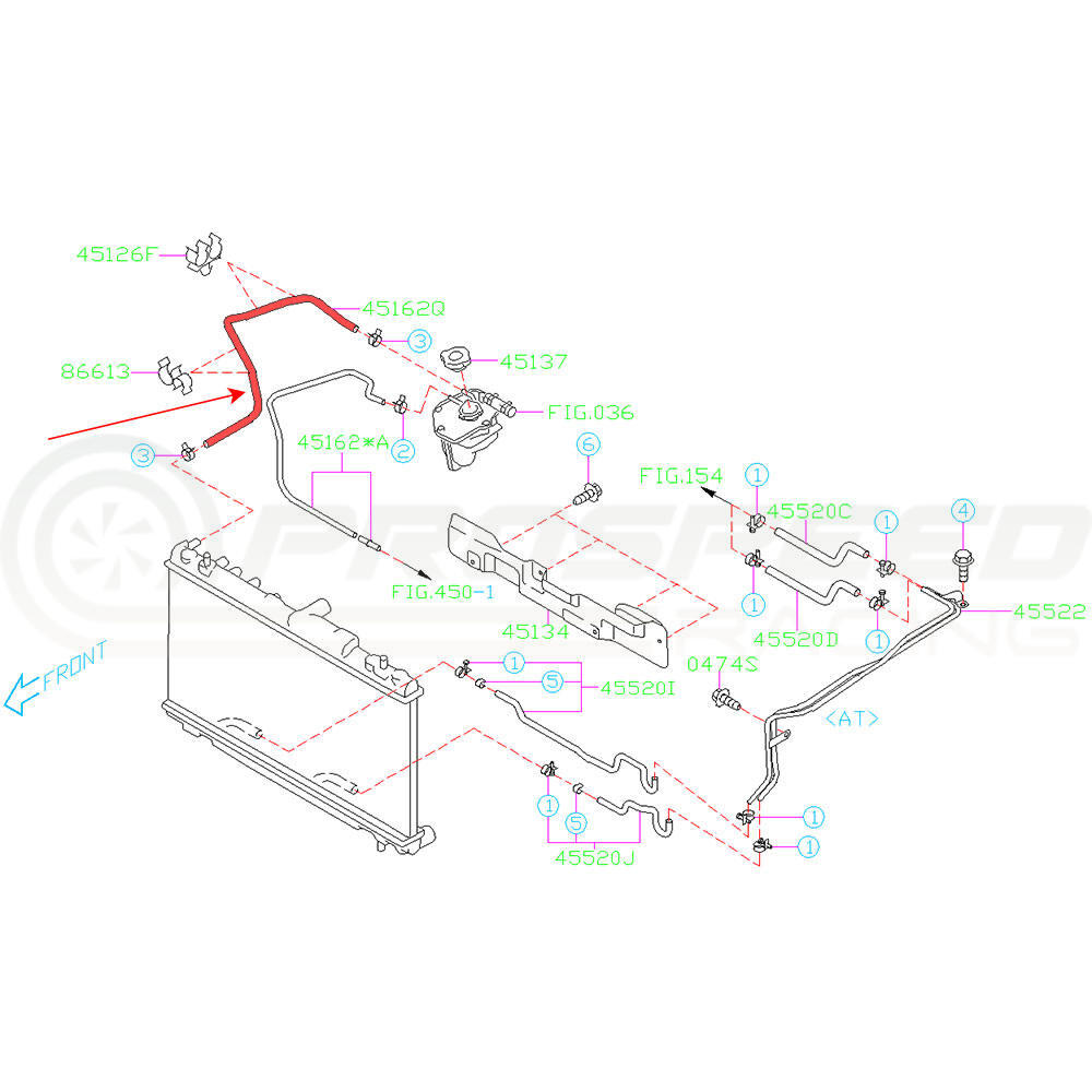 Subaru Genuine OEM Coolant Radiator Header Hose