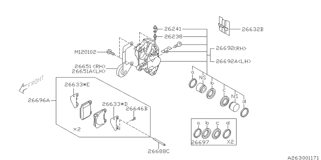 Subaru Genuine Disc Brake Caliper Slide Pin