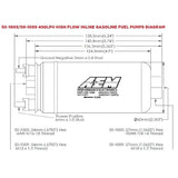 AEM 400LPH Metric Inline High Flow Fuel Pump