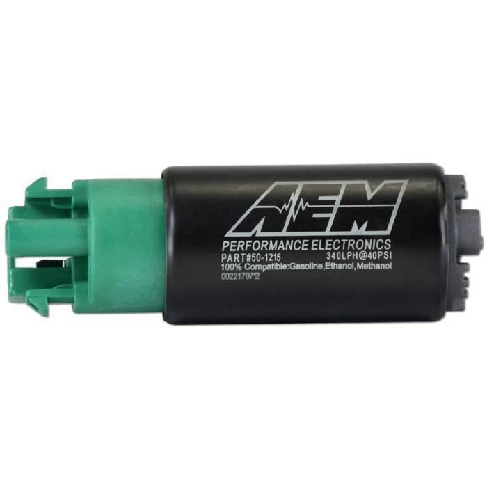 AEM 340LPH E85 High Flow In-Tank Fuel Pump (65mm, Hooks, Offset Inlet)