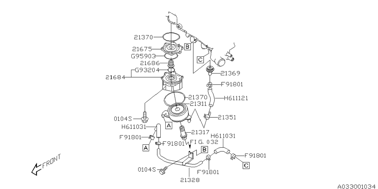 Subaru Genuine Engine Oil Cooler PCV Connector