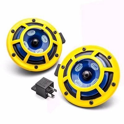 Hella Sharptone Yellow Horns with Bracket and PnP Harness suit 08-14 WRX STI