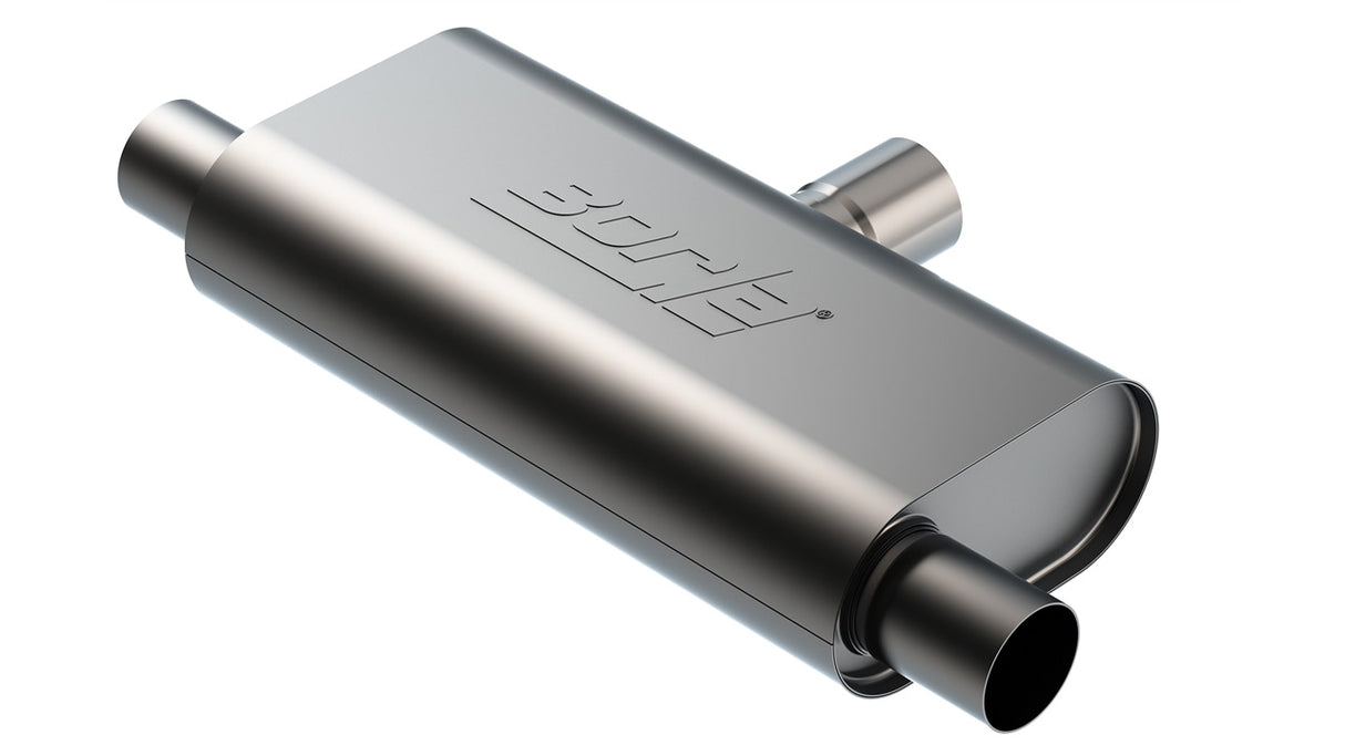 Borla T-Flow Universal Muffler - 2.5" Inlet/Dual 2.5" Outlet